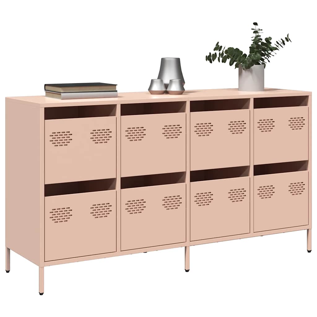 Aparador 135x39x73,5 cm aço laminado a frio rosa
