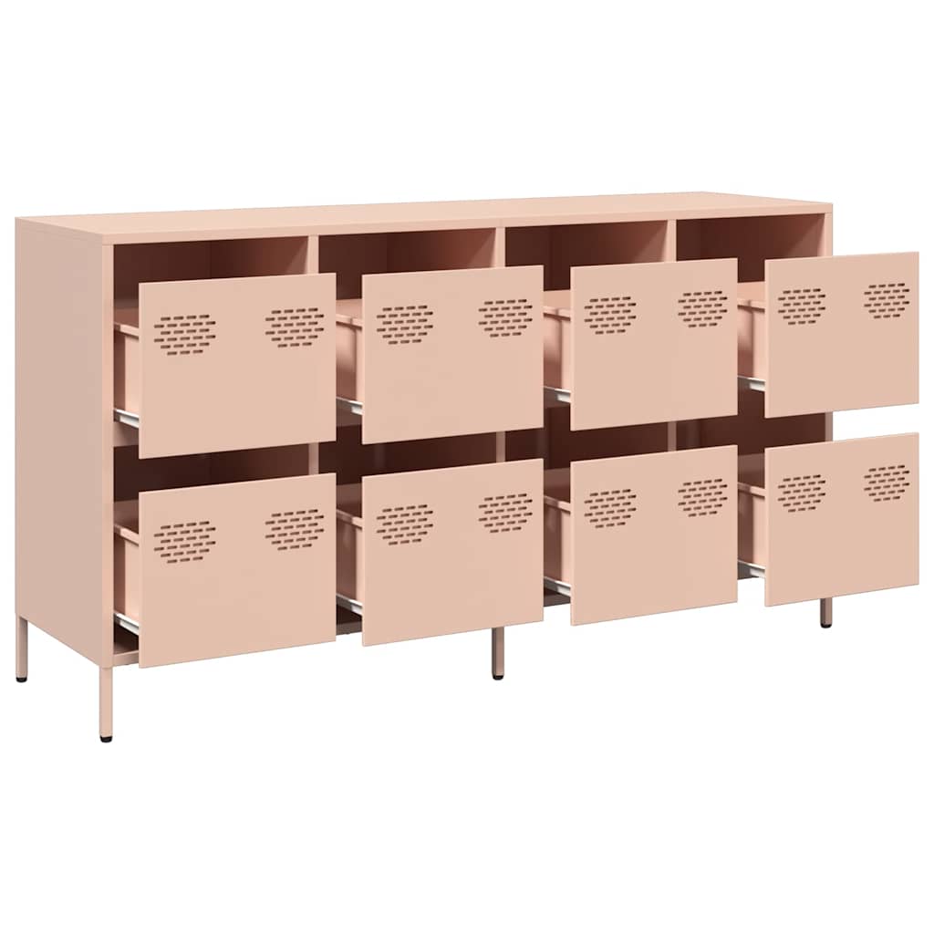 Aparador 135x39x73,5 cm aço laminado a frio rosa