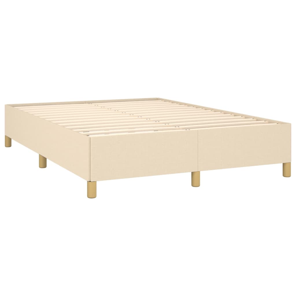 Estrutura de cama sem colchão 140x190 cm tecido cor creme