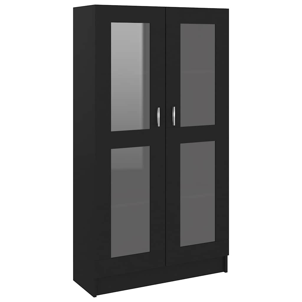 Armário vitrine 82,5x30,5x150 cm derivados de madeira preto