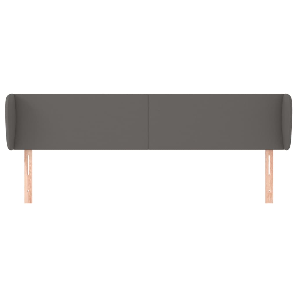 Cabeceira de cama c/ abas couro artificial 203x23x78/88cm cinza