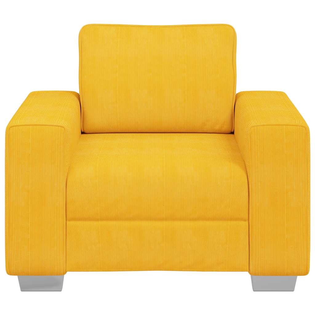 Poltrona 100x77x82 cm tecido corduroy amarelo-claro
