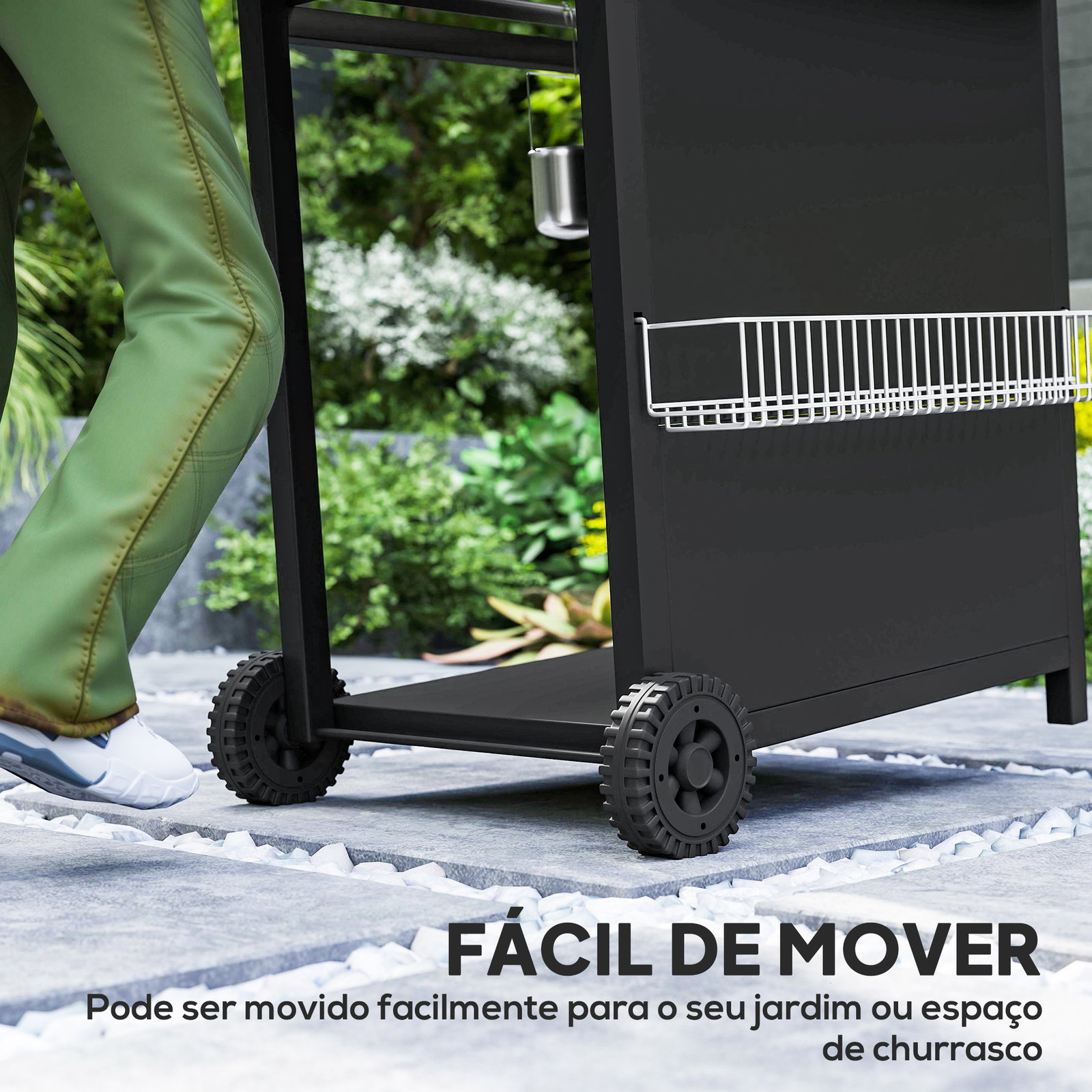 Barbecue a gás com 3+1 queimadores 8,5 kw termómetro mesa lateral grelha recolhedor de gordura 2 rodas 123x57x98 cm preto
