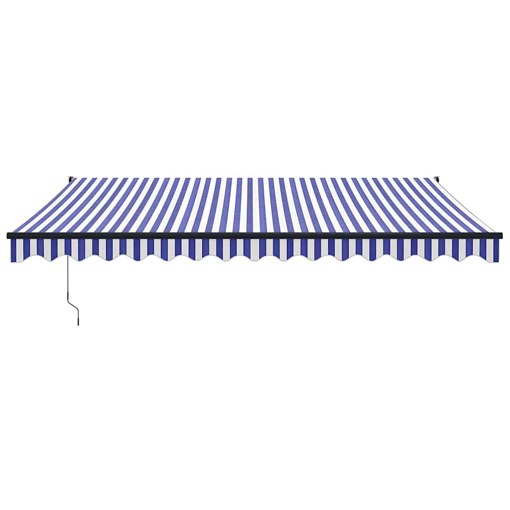 Toldo retrátil 4,5x3 m tecido e alumínio azul e branco