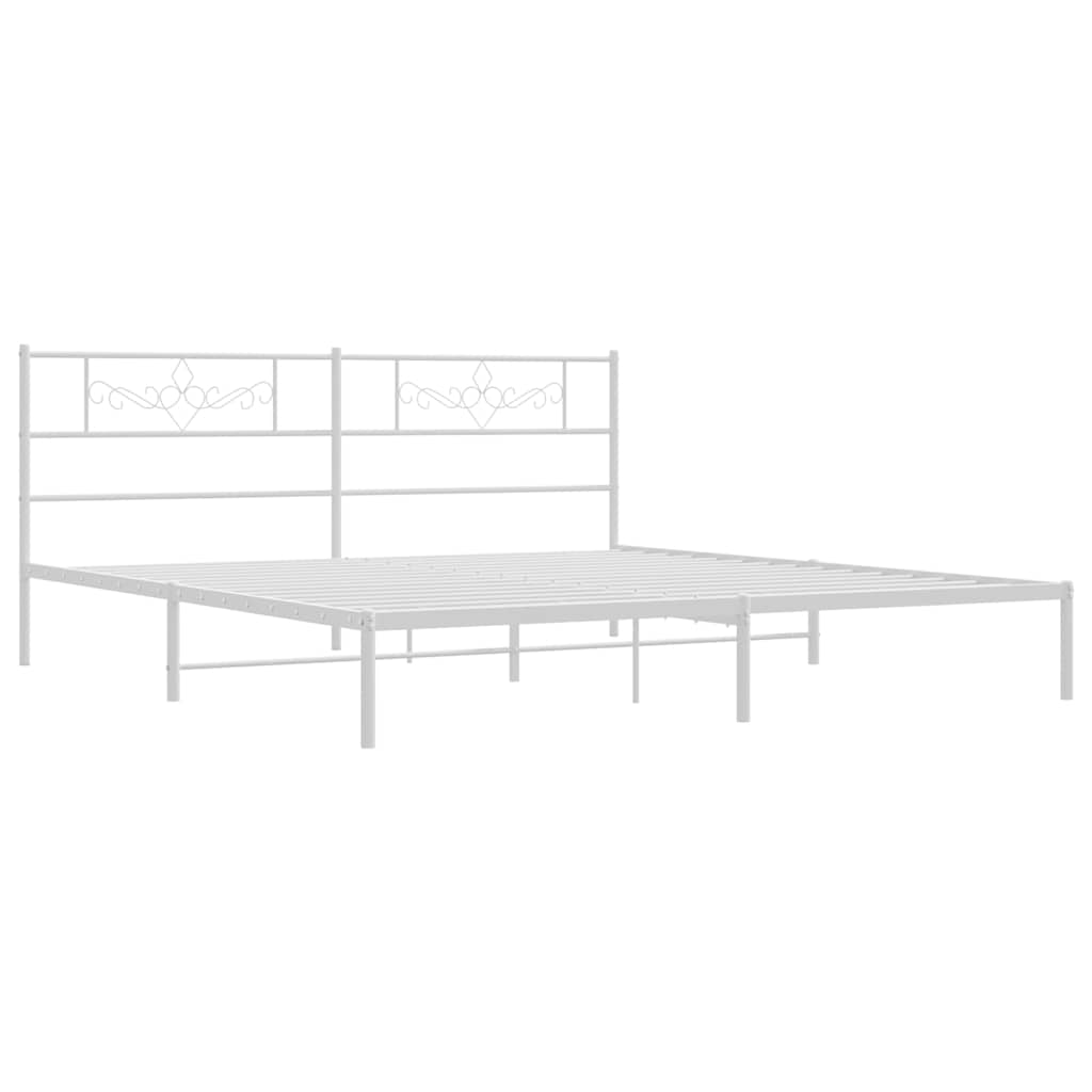 Estrutura de cama com cabeceira 183x213 cm metal branco