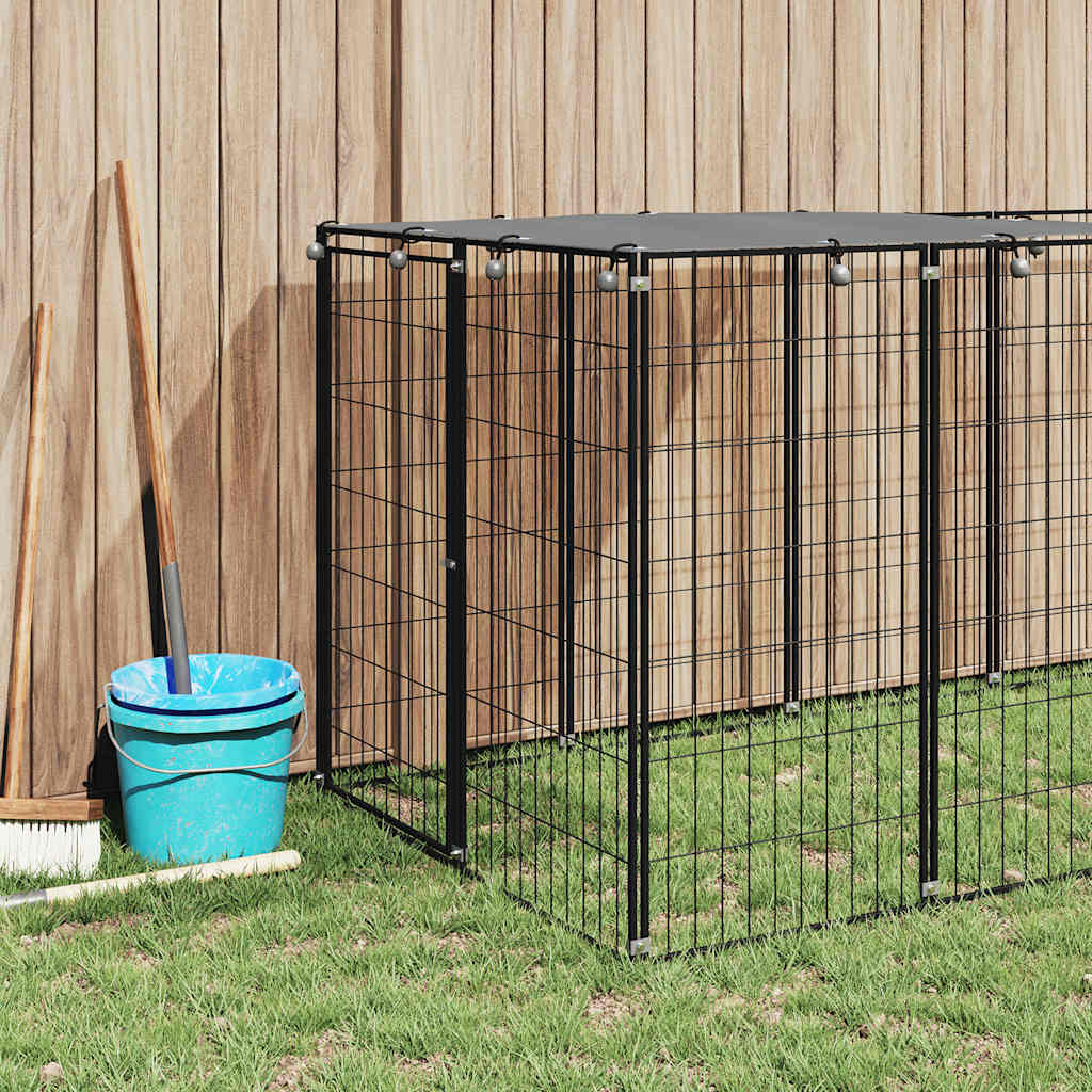 Canil para cães 330x110x110 cm aço preto