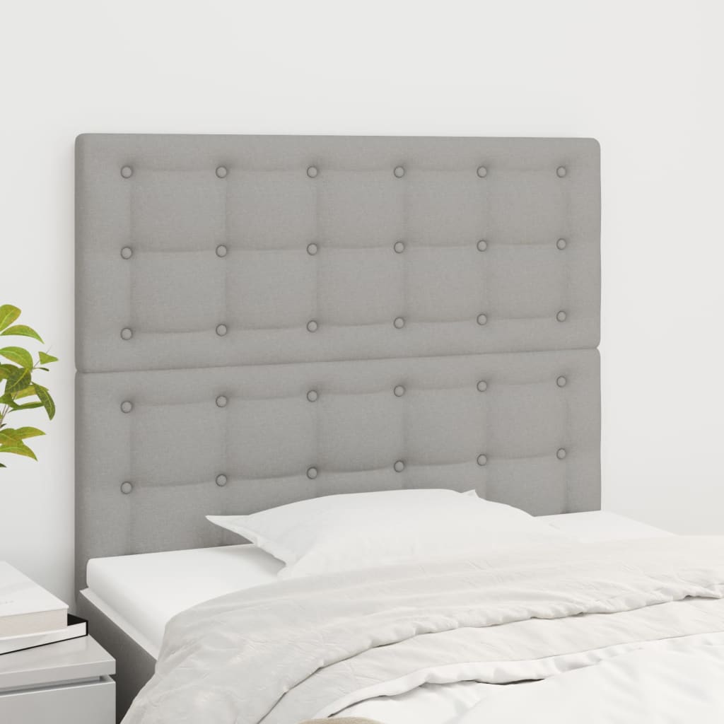 Cabeceira cinza claro 90x5x118/128 cm tecido