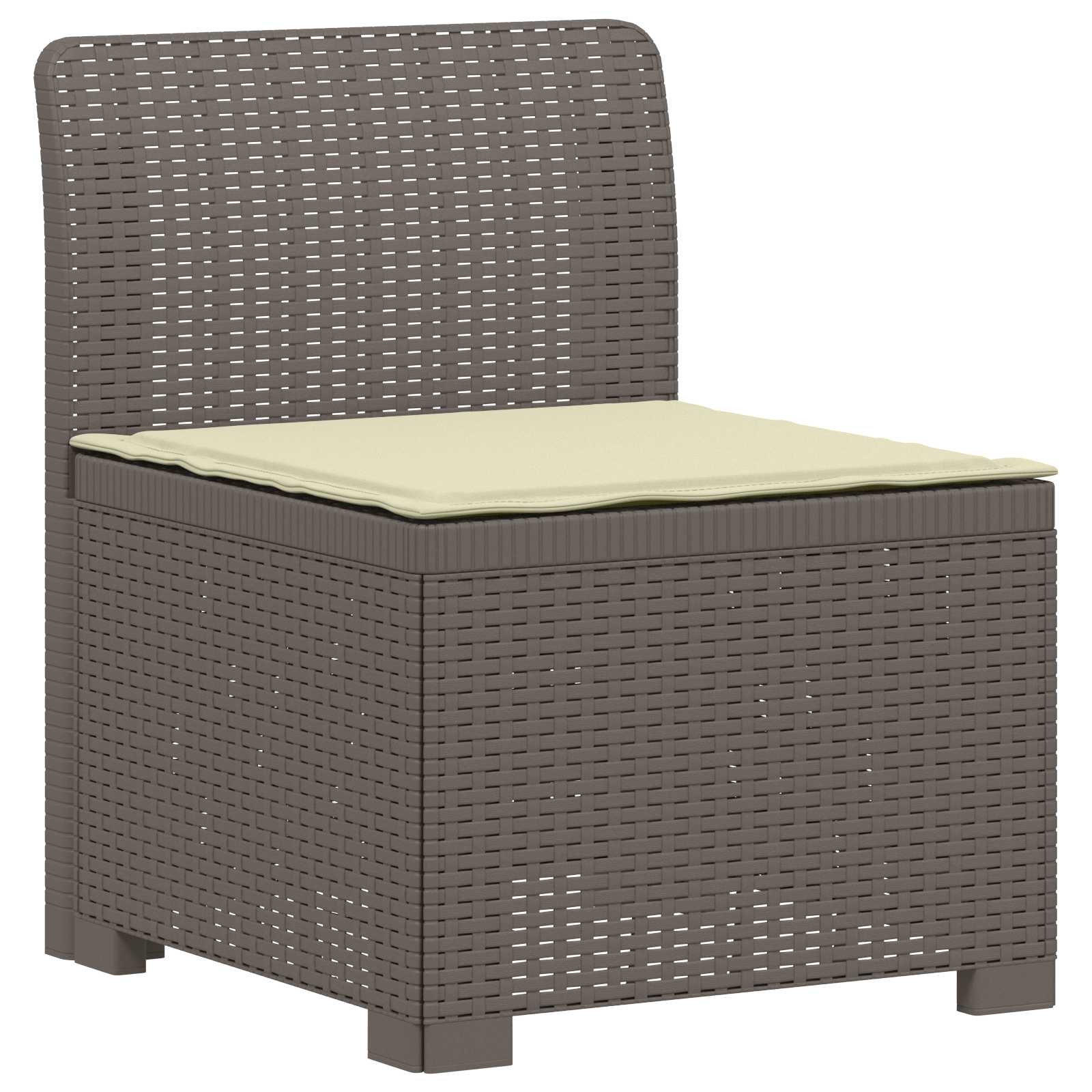 Sofá de jardim 1 lugar com almofada look rattan PP