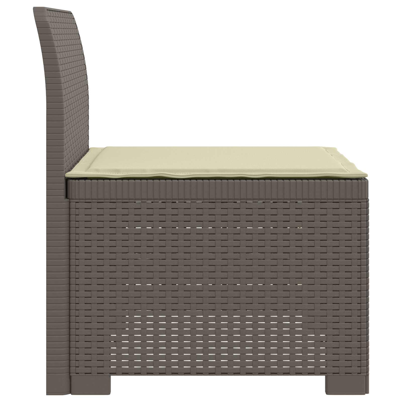 Sofá de jardim 1 lugar com almofada look rattan PP
