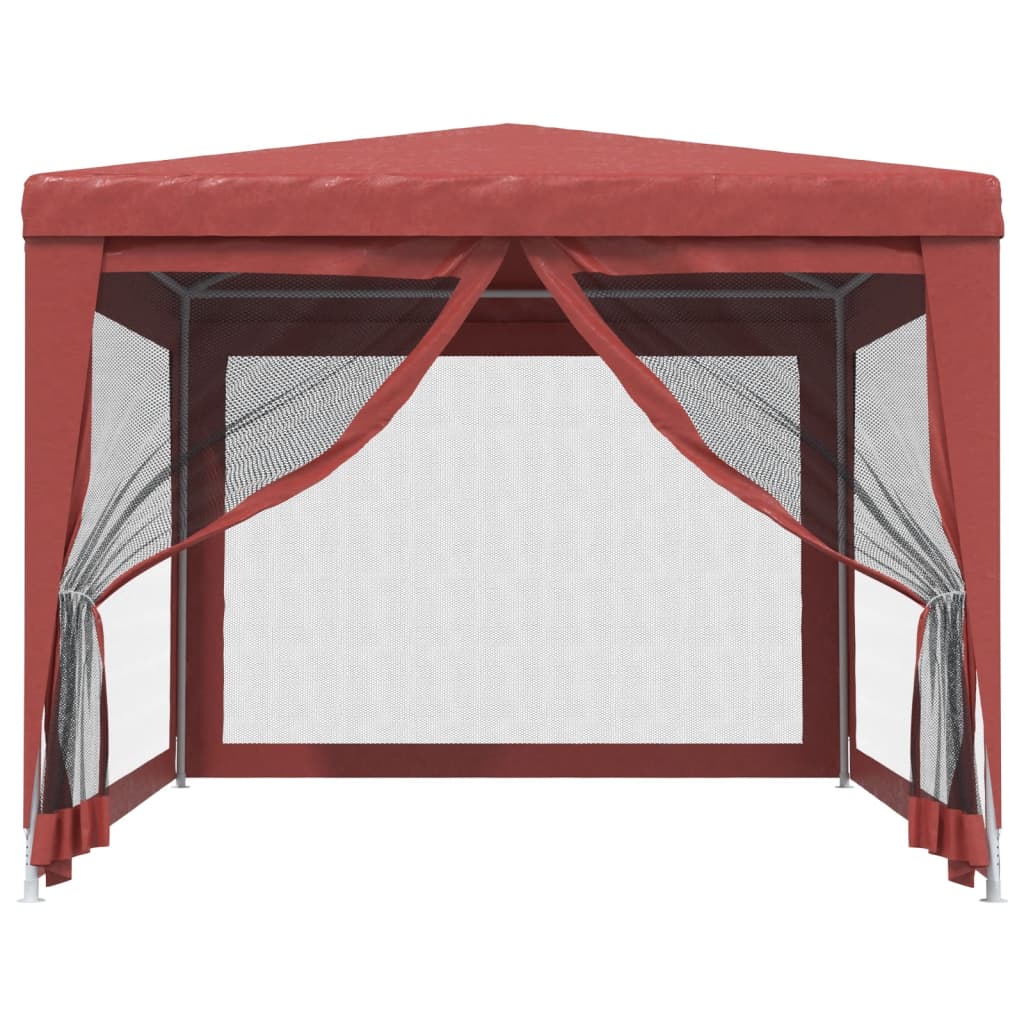 Tenda p/ festas c/ 4 paredes laterais rede 3x4 m pead vermelho