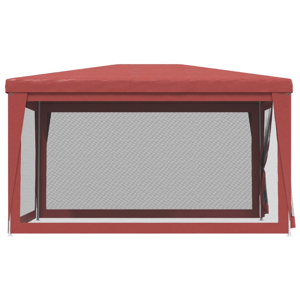 Tenda p/ festas c/ 4 paredes laterais rede 3x4 m pead vermelho