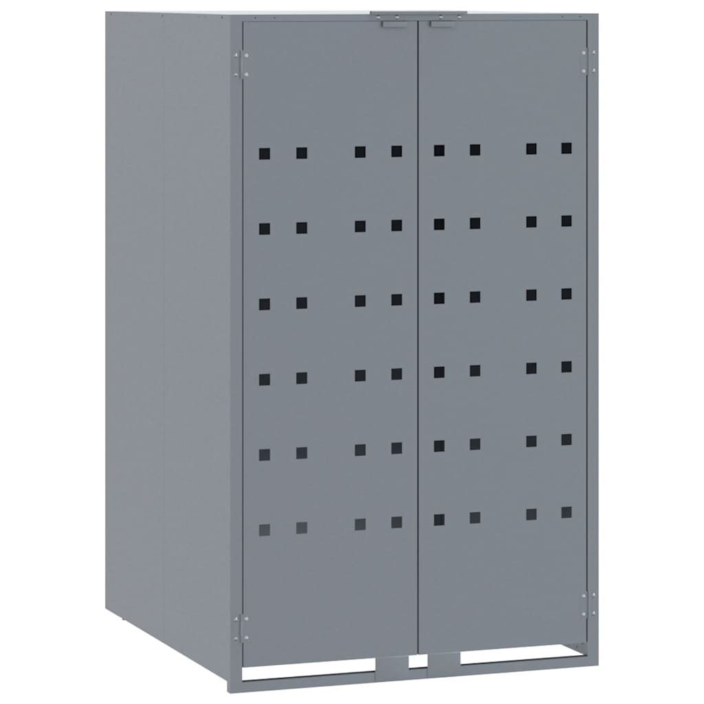 Abrigo para 6 caixotes do lixo 414x79x117 cm aço cinzento
