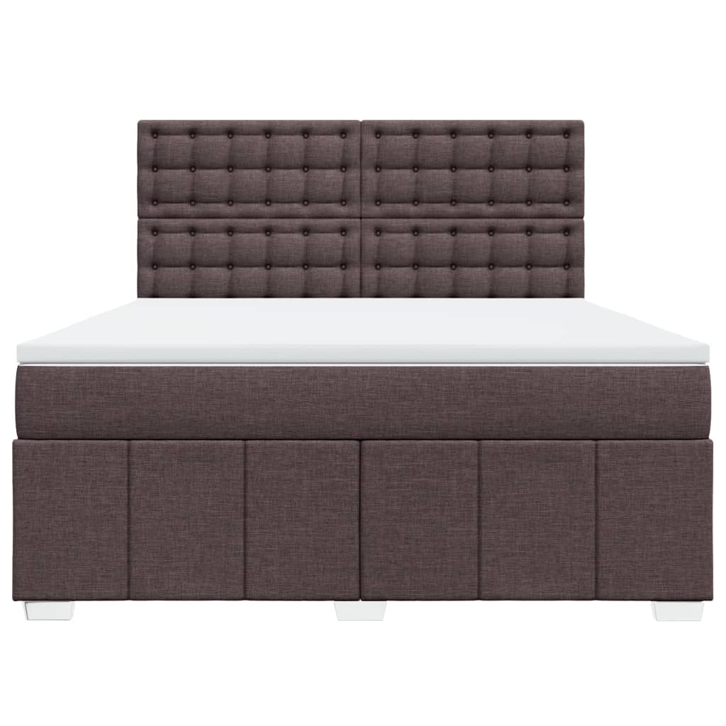 Cama com molas/colchão 180x200 cm tecido castanho-escuro