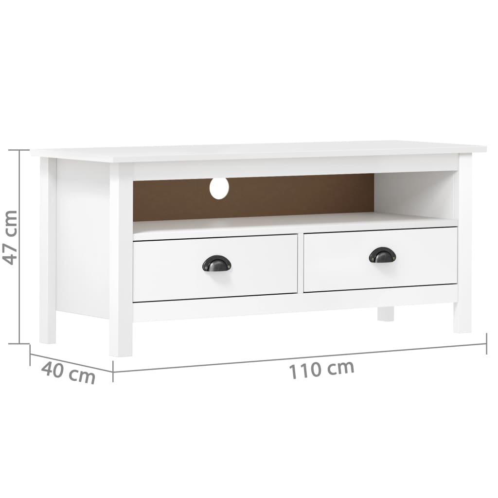 Móvel de TV hill 110x40x47 cm pinho maciço branco