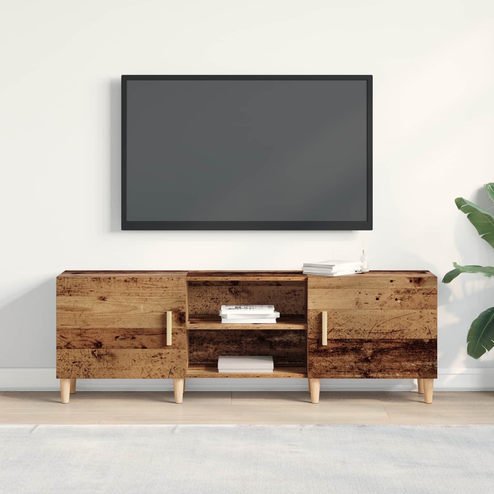 Gabinete para TV 150 x 30 x 50 cm madeira antiga
