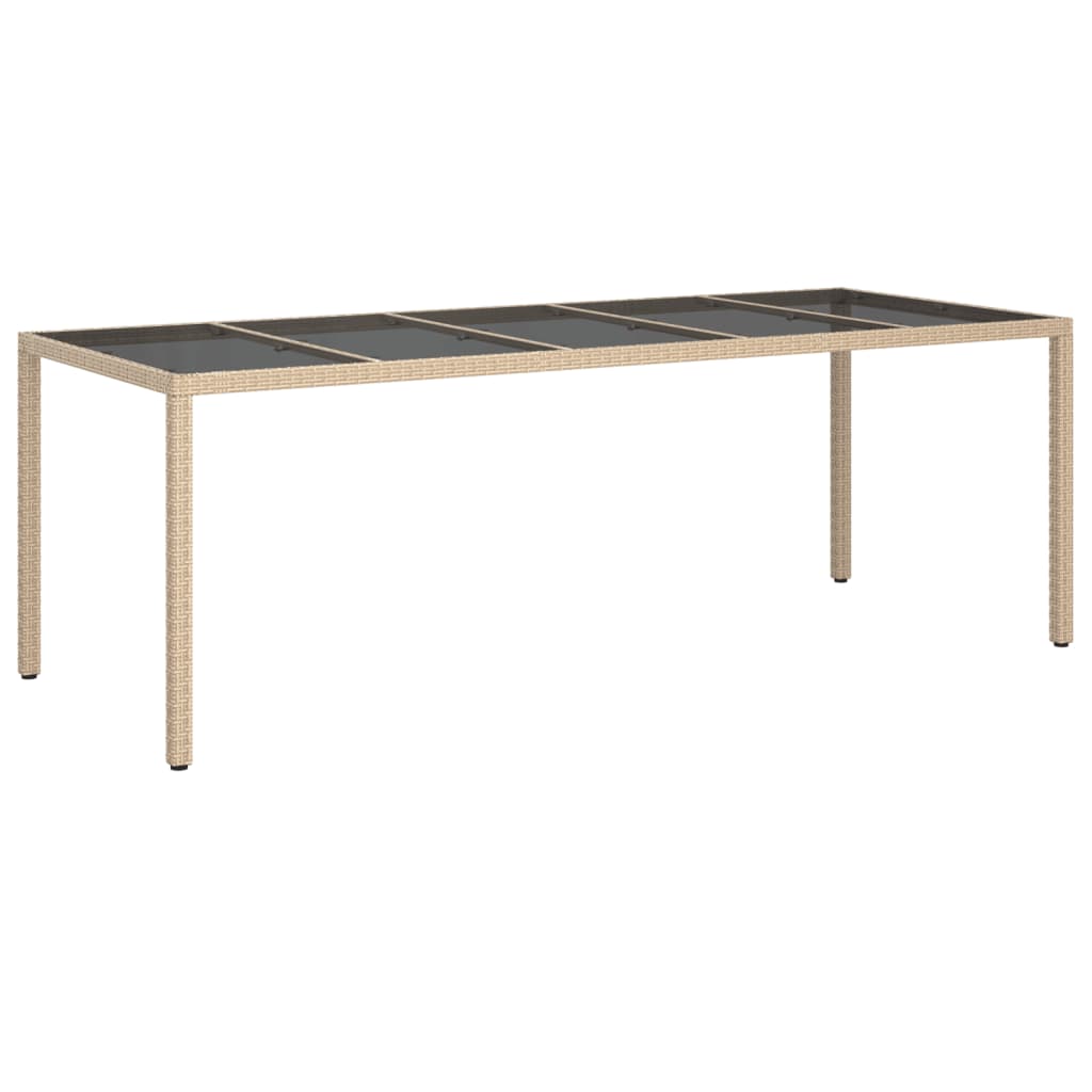 11 Pcs conjunto jantar jardim com almofadões vime PE/vidro bege
