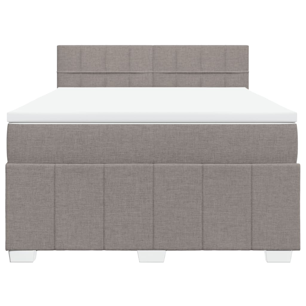 Cama com molas/colchão 140x190 cm tecido castanho-acinzentado