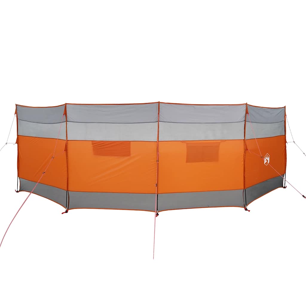Corta-vento de campismo 510x153 cm impermeável cinza/laranja