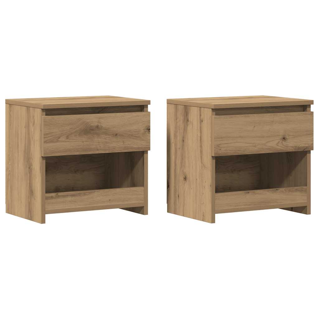 Mesas de cabeceira 2pcs derivados de madeira carvalho artisiano