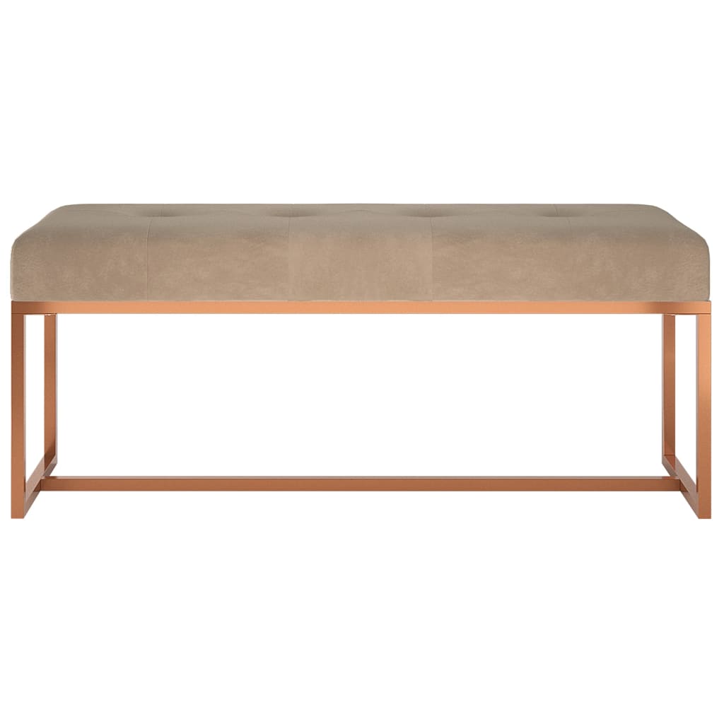Banco 110x36x45 cm veludo bege