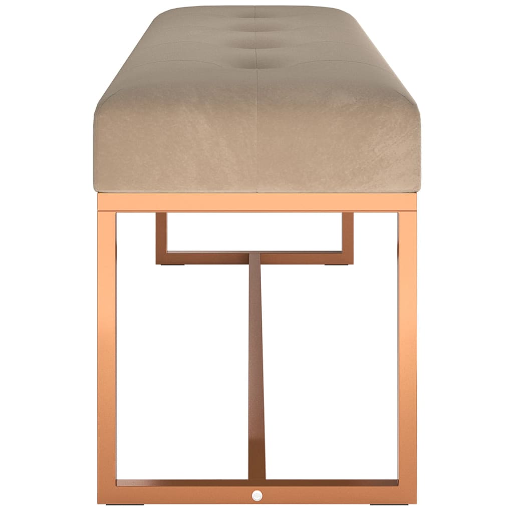 Banco 110x36x45 cm veludo bege