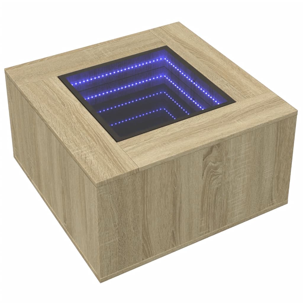 Mesa de centro c/ leds 60x60x40 cm derivados de madeira