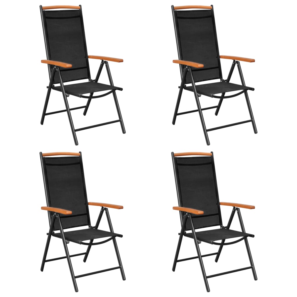 5 Pcs conjunto de jantar para jardim alumínio preto