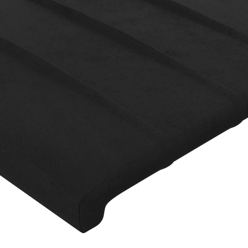 Cabeceira preta 160x5x118/128 cm veludo