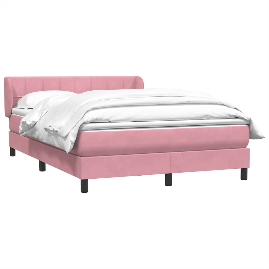 Cama com molas/colchão 140x210 cm veludo rosa