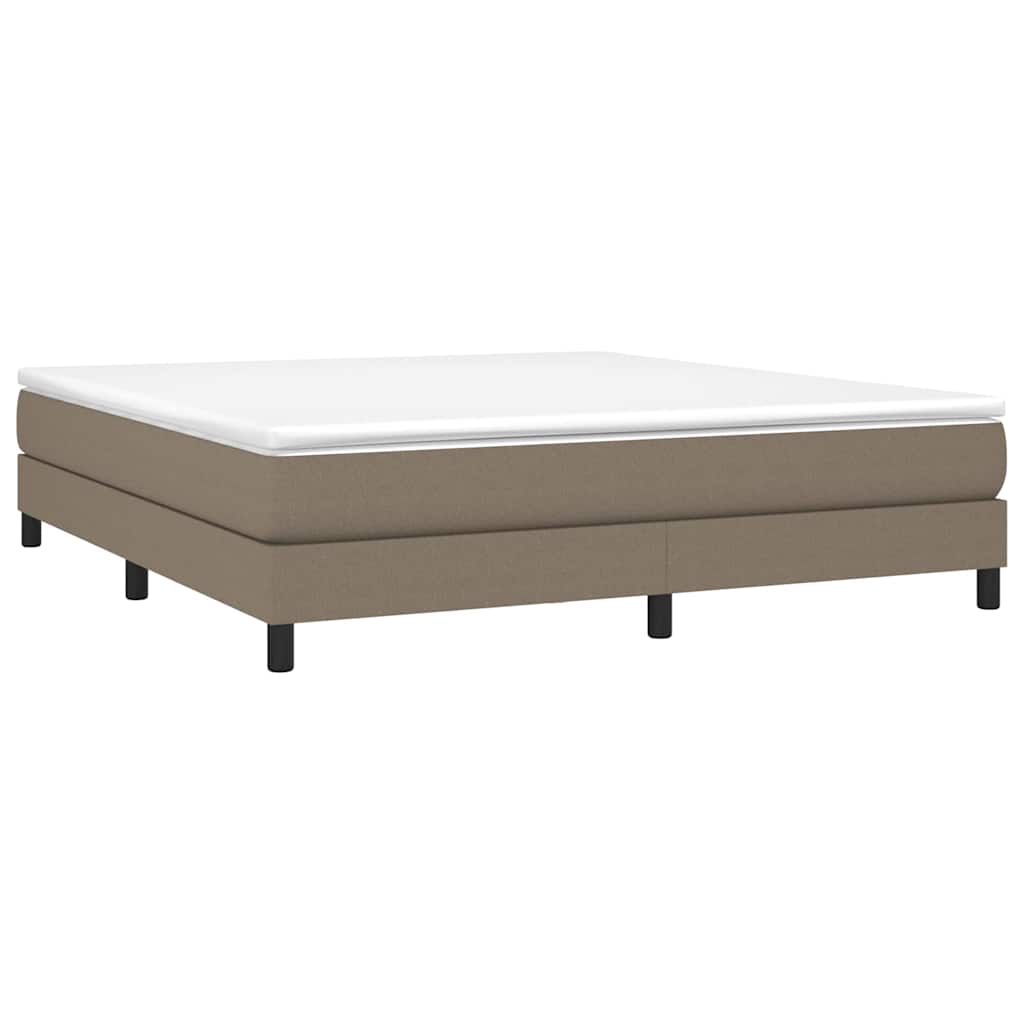 Estrutura de cama com molas 160x200 cm tecido castanho-acinzentado
