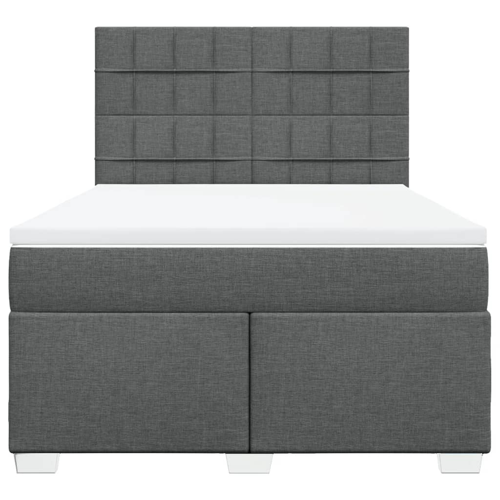 Cama com molas/colchão 160x200 cm tecido cinzento-escuro