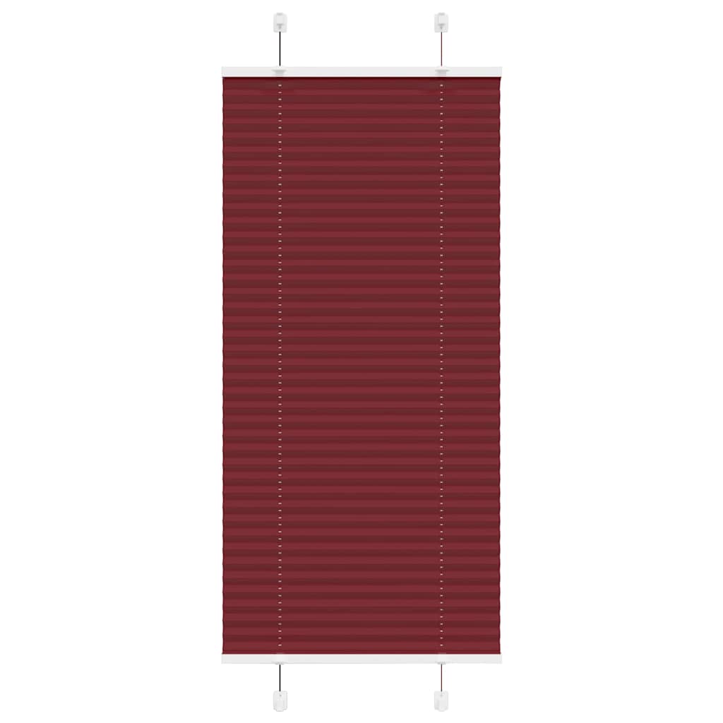 Plissado cego bordéus vermelho 65x150 cm largura tecido