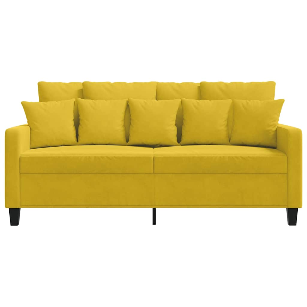 Sofá de 2 lugares veludo 140 cm amarelo