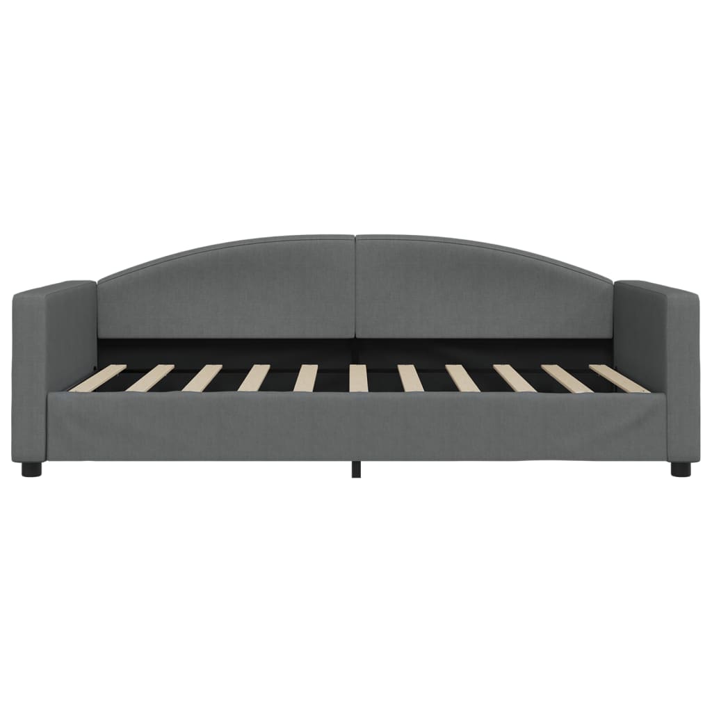 Sofá-cama 100x190 cm tecido cinzento-escuro