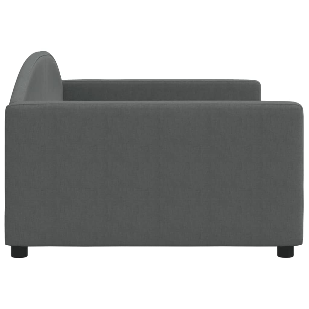 Sofá-cama 100x190 cm tecido cinzento-escuro