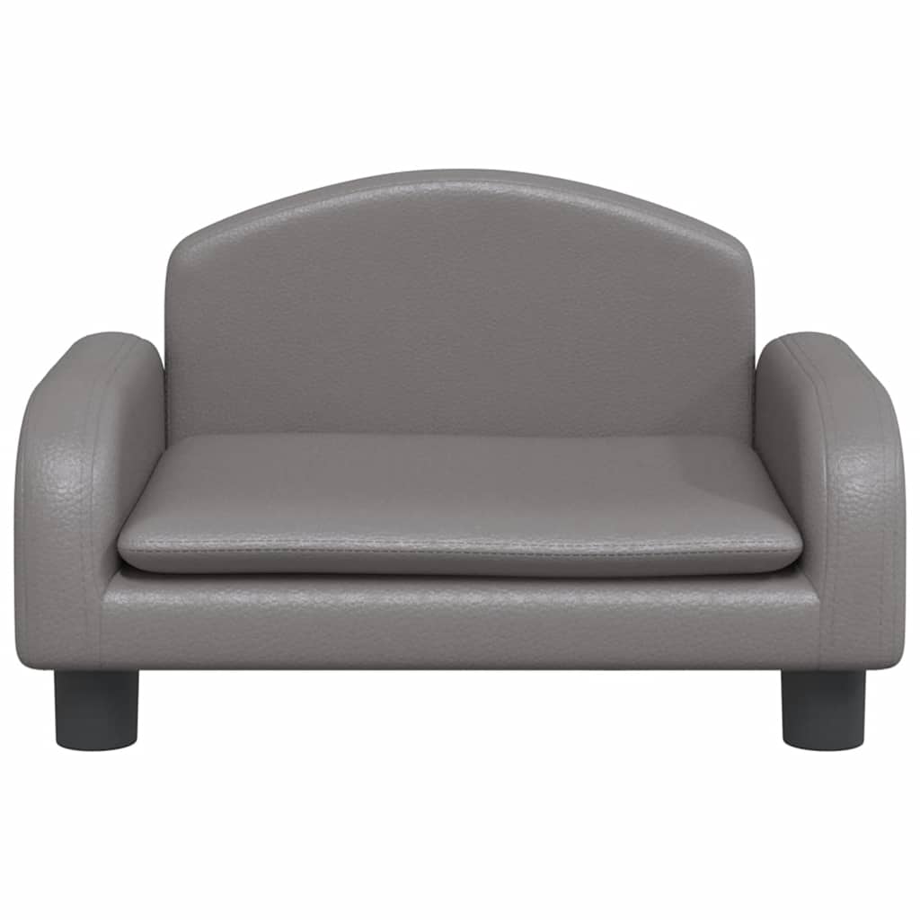 Cama para cães 50x40x30 cm couro artificial cinzento