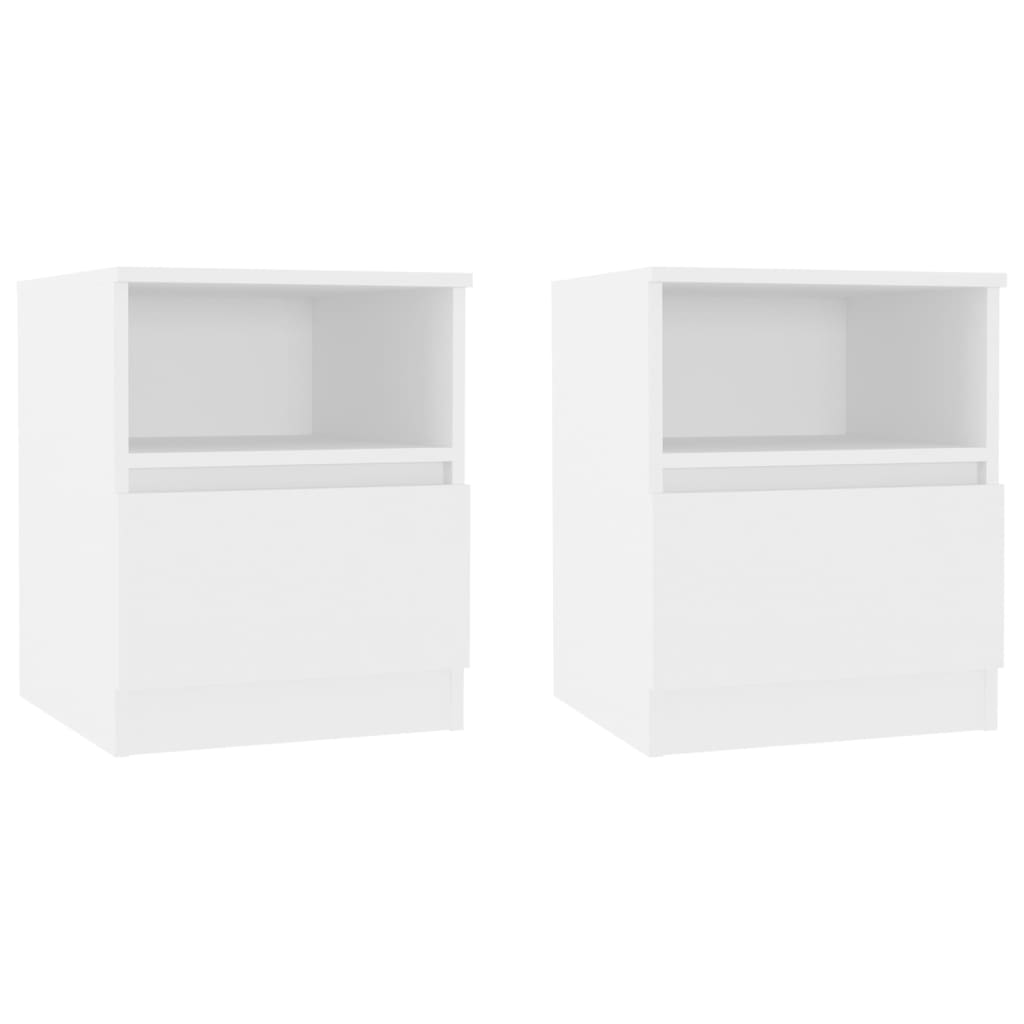 Mesas de cabeceira 2pcs 40x40x50 cm derivados de madeira branco