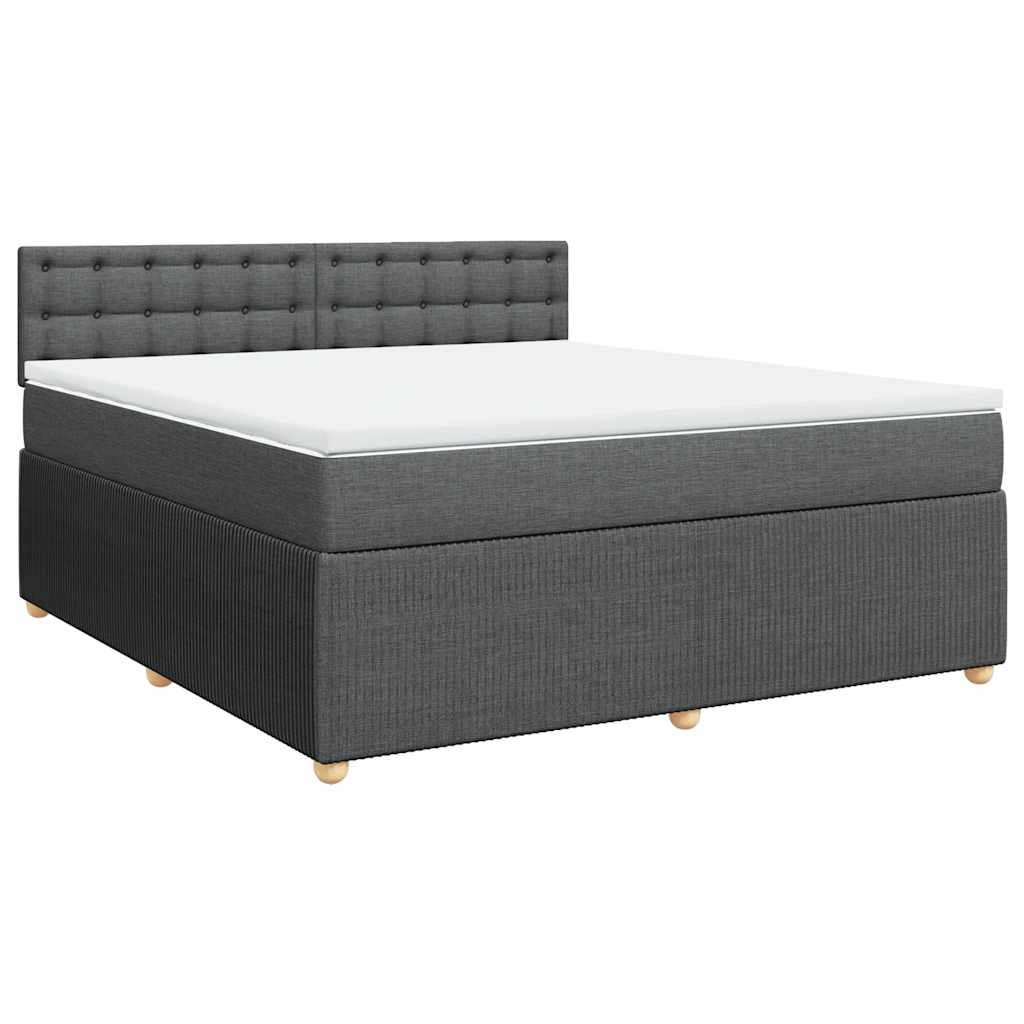 Cama com molas/colchão 180x200 cm tecido cinzento-escuro