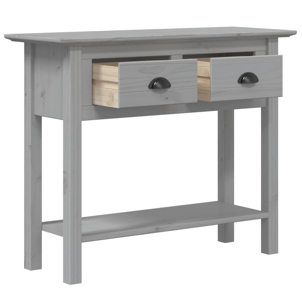 Mesa consola bodo 91x35x74 cm madeira de pinho maciça cinzento