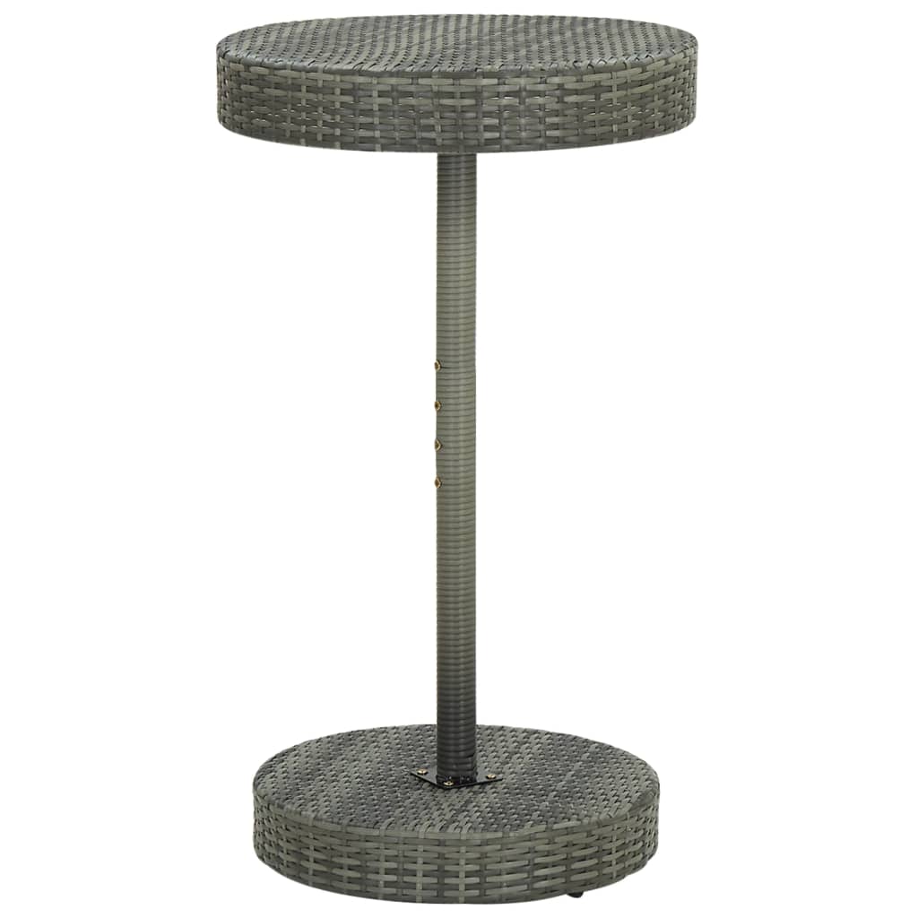 3 Pcs conjunto de bar p/ jardim c/ almofadões vime PE cinzento