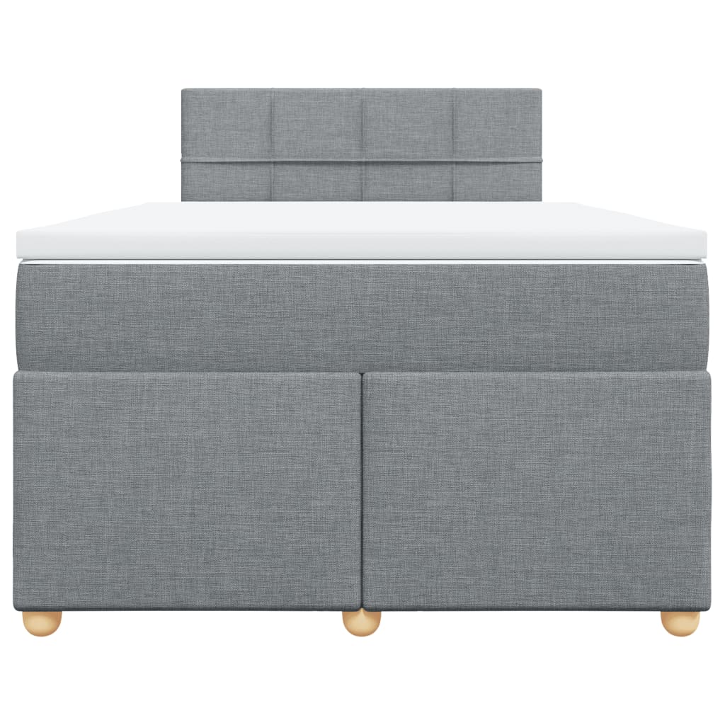 Cama com molas/colchão 120x200 cm tecido cinza-claro