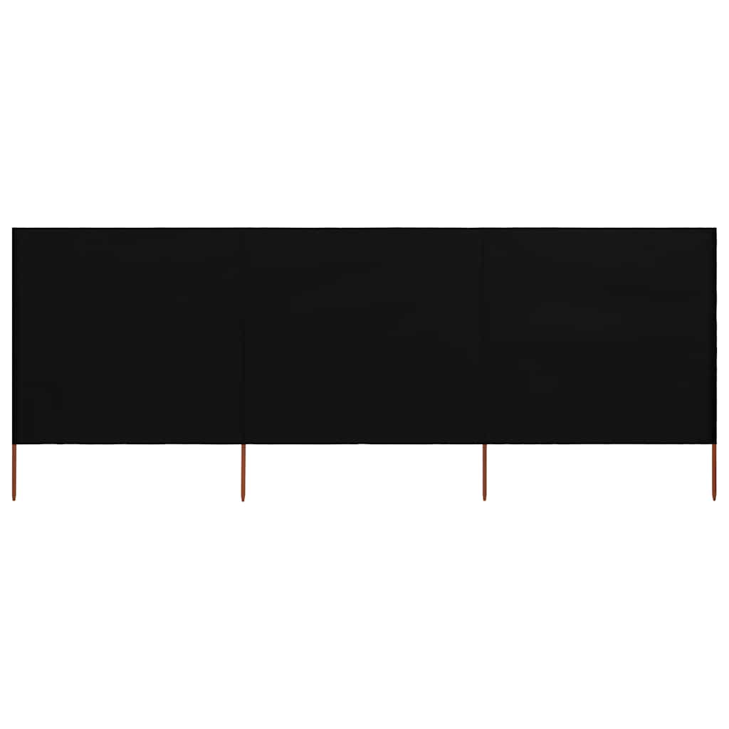 Para-vento com 3 painéis em tecido 400x120 cm preto
