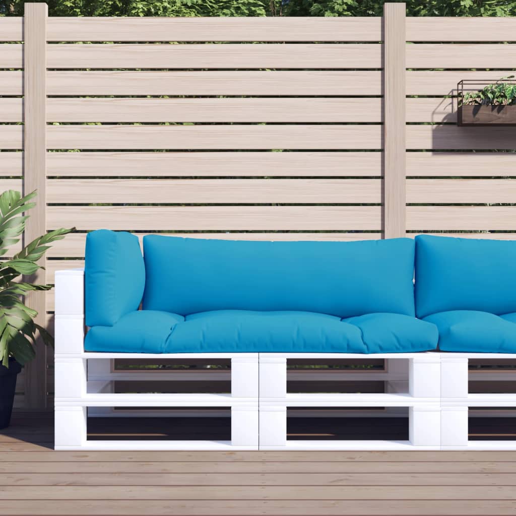 Almofadões para paletes 3 pcs tecido azul-claro