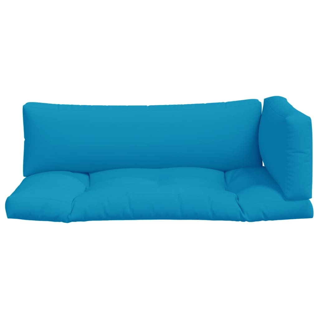 Almofadões para paletes 3 pcs tecido azul-claro