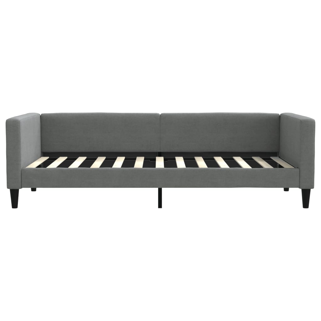 Sofá-cama 90x200 cm tecido cinzento-escuro