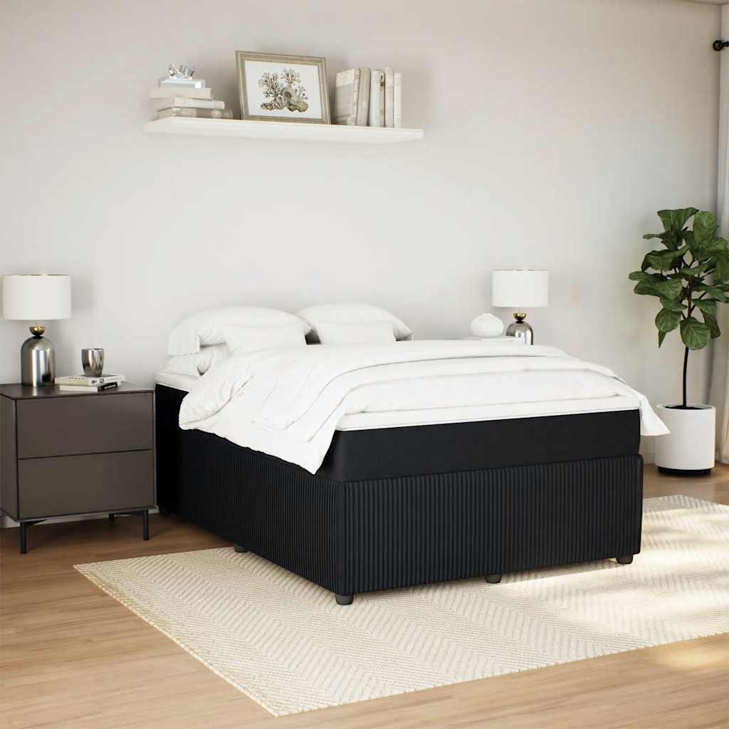 Cama com molas/colchão 140x190 cm veludo preto