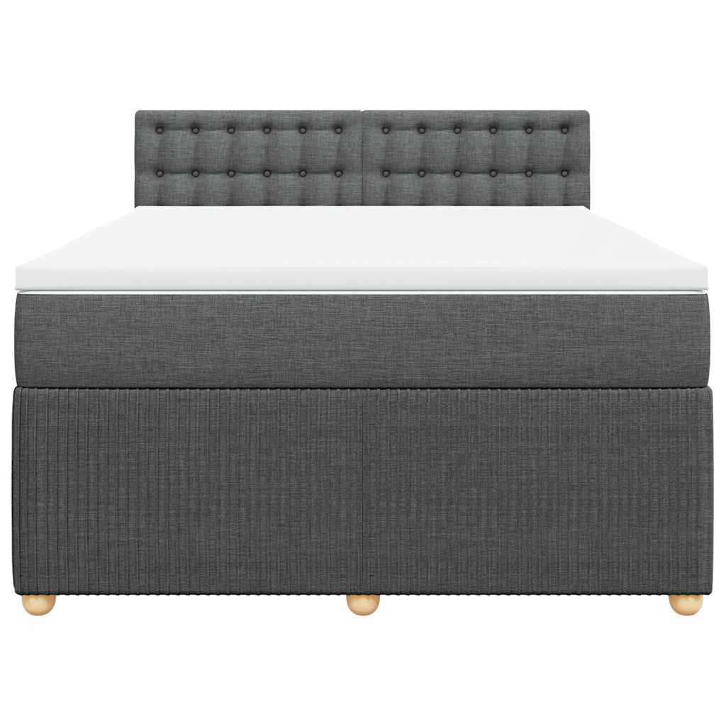 Cama com molas/colchão 140x200 cm tecido cinzento-escuro