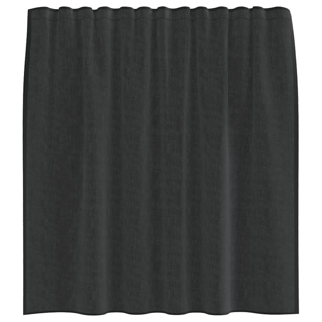 Cortinas de voile com bolsos para varão 2 pcs preto