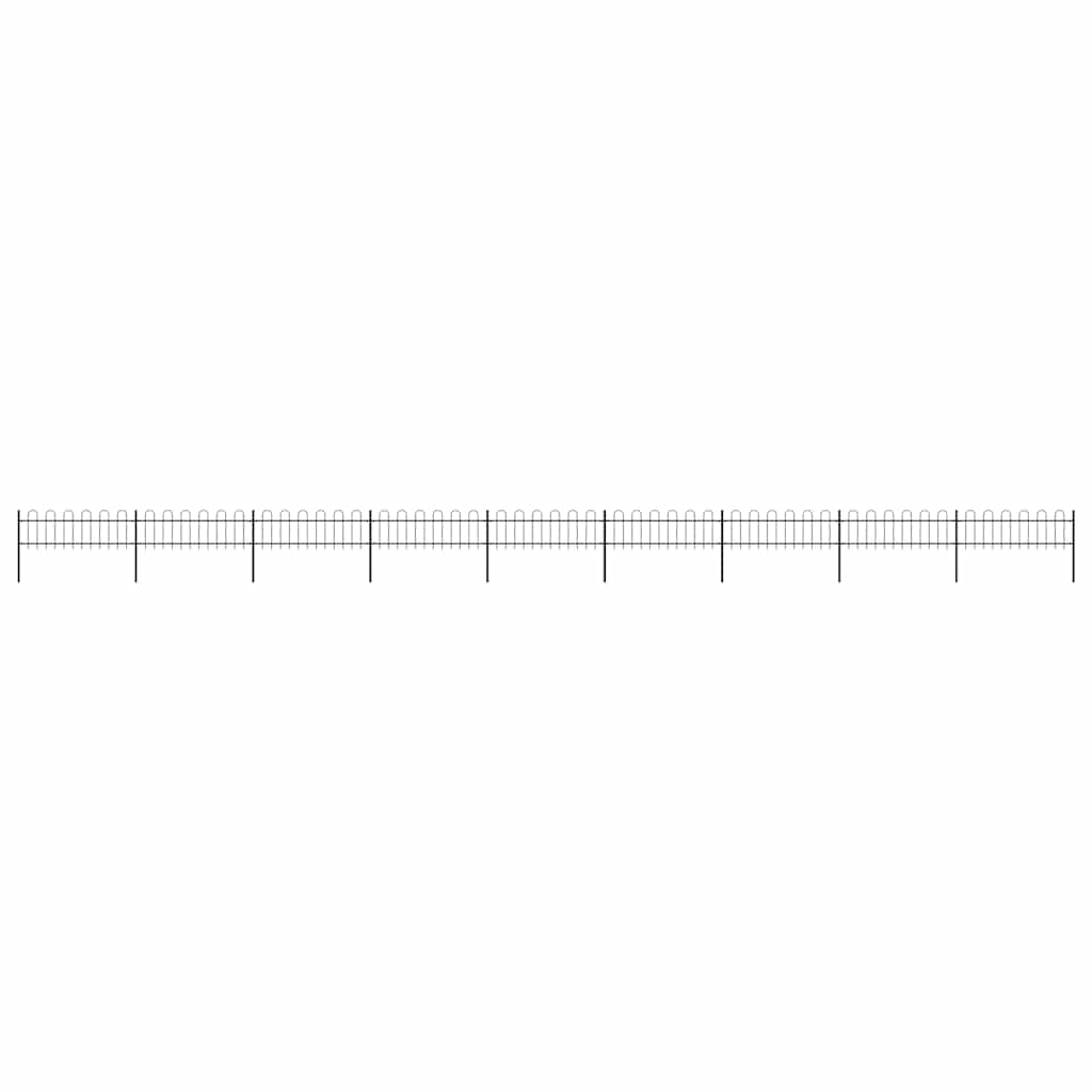 Cerca de jardim com arco superior em aço 1506x60 cm preta