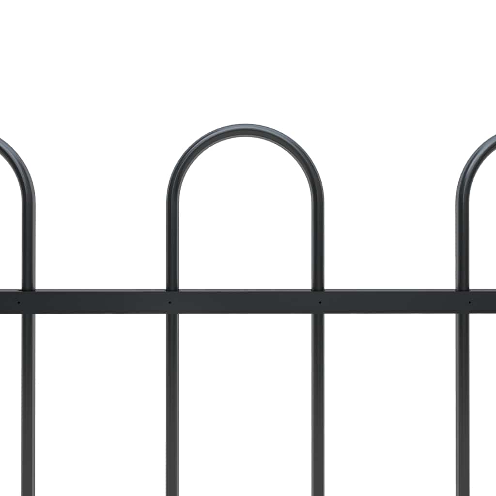 Cerca de jardim com arco superior em aço 1506x60 cm preta